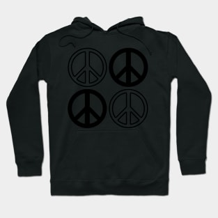 Terracotta and Black Peace Signs Pattern Hoodie